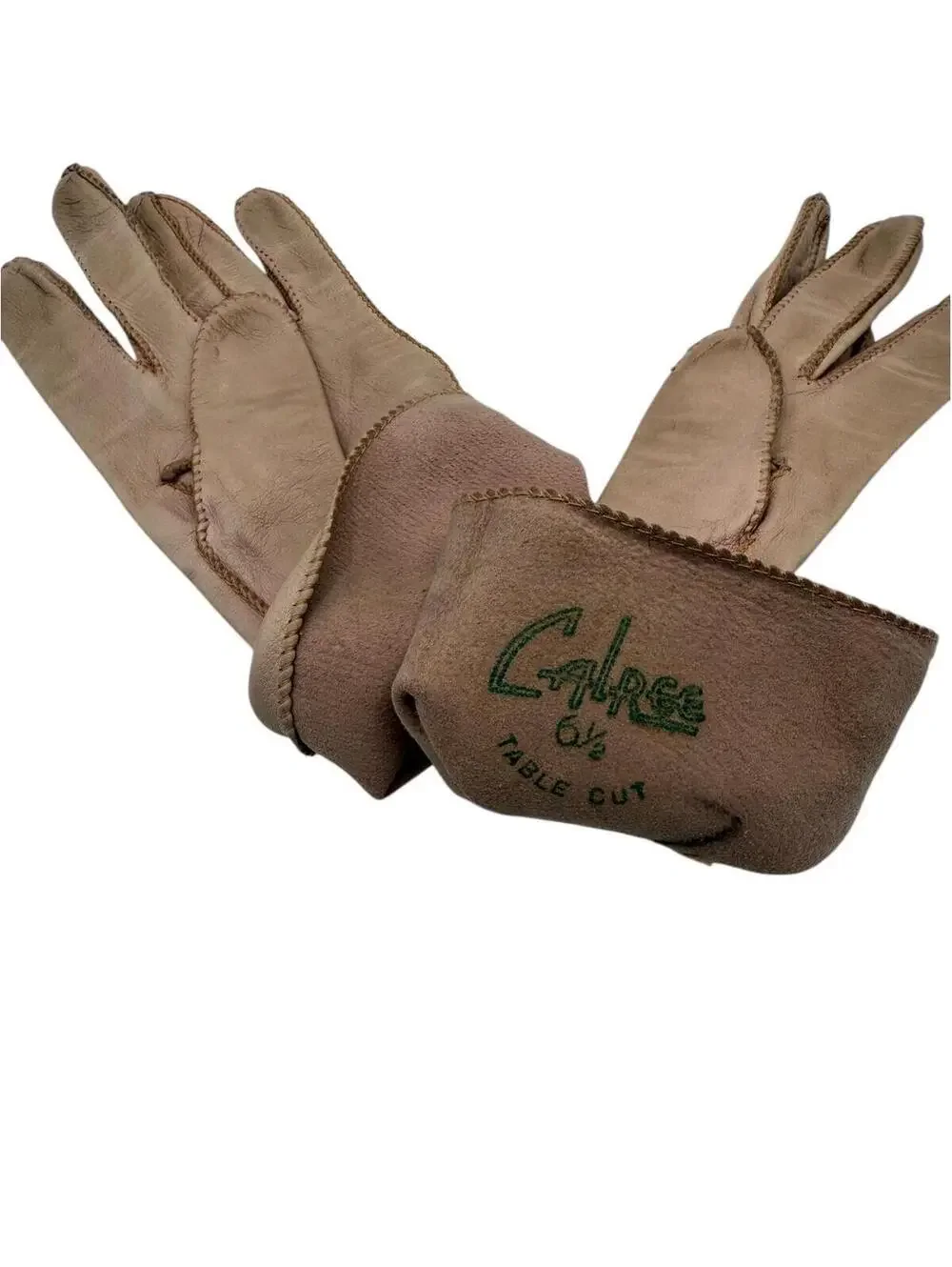 60s Carlee Vintage Kidskin Gloves: Pink Leather, Over-the-Wrist, Size 6 1/2